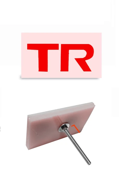 TR Panjur Arma Beyaz Zemin Kırmızı Logo Vidalı Pleksi Izgara Amblem 85x55mm ürün görseli 1