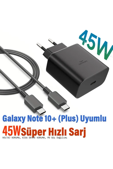 Subzero Samsung Galaxy Note 10+ (Plus) Uyumlu 45W Şarj Aleti Kablosu Hızlı Şarj 45W ürün görseli 1