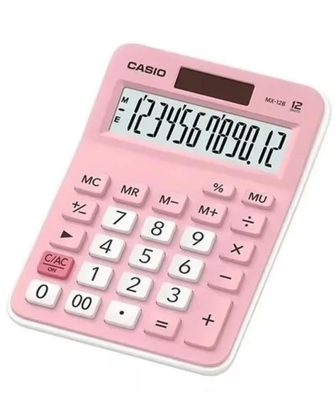 Casio MX12BPK Pembe Masaüstü Hesap Makinesi - Resim 2