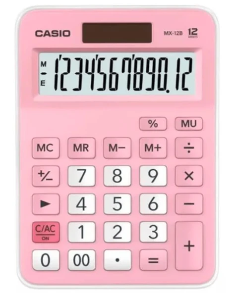 Casio MX12BPK Pembe Masaüstü Hesap Makinesi - Resim 3