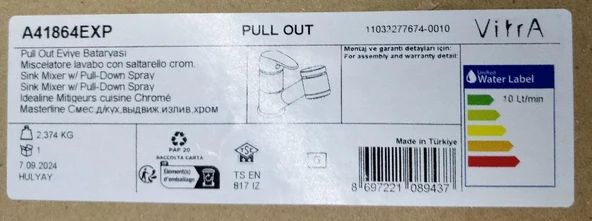 VitrA Harmony A41864EXP Pull-Out Eviye Bataryası, Krom - Resim 4
