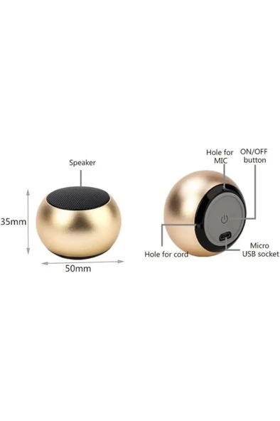 Desingshop Taşınabilir Bluetooth Mini Speaker Kablosuz Bej ürün görseli 1