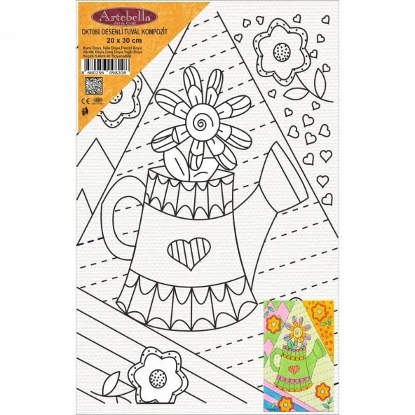 DKT060 desenli tuval kompozit boyama 20x30 cm ürün görseli 1