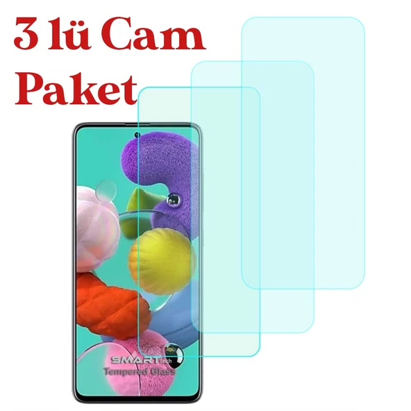 Samsung Galaxy A51 Temperli Kırılmaz Cam Ekran Koruyucu 3 lü Set ürün görseli 1