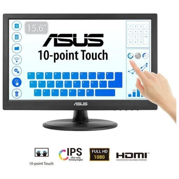 ASUS 15.6" IPS DOKUNMATIK VT169HE 5MS 60HZ HDMI TAŞINABİLİR MONİTÖR 1920X1080 ürün görseli 1