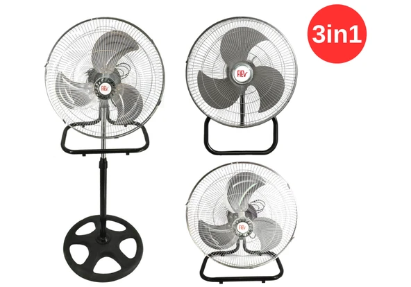 BVN Bahçıvan Fiev (18") 45 cm 130 watt 220/230 volt Monofaze 3in1 Ayaklı-Duvar-Masa Tipi Vantilatör ürün görseli 1