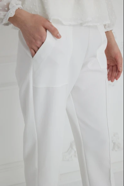 YIRTMAÇLI KREP PANTOLON - Resim 3