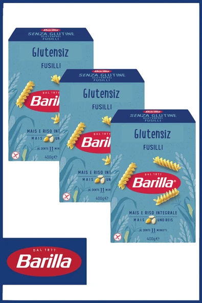 Barilla Glutensiz Burgu (FUSİLLİ) Makarna 400 gr X 3 Adet ürün görseli 1