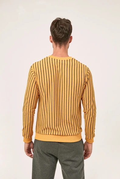 Fulla Moda Çizgili Bisiklet Yaka Sweatshirt - Resim 3