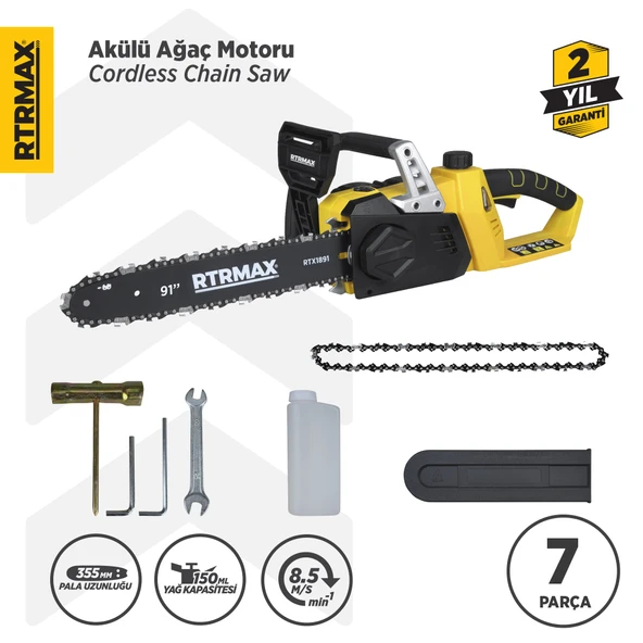 RTX1891B Şarjlı Ağaç Kesme Motoru - Akü Hariç ürün görseli 1