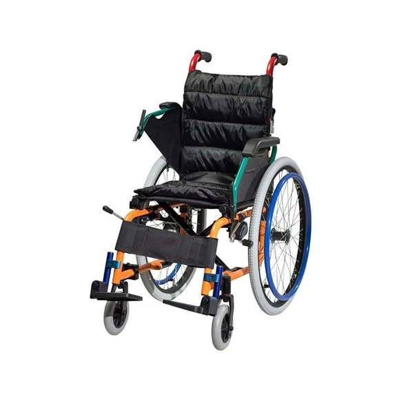 MEDWELT, KATLANABİLİR, ALÜMİNYUM, PEDİATRİK TEKERLEKLİ SANDALYE, ürün görseli 1