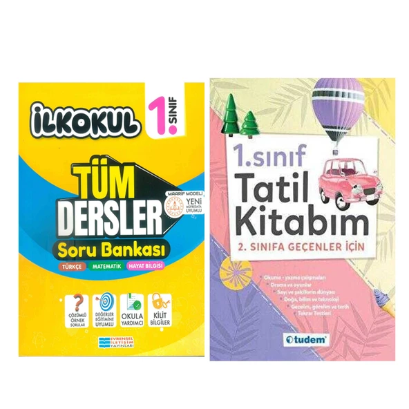Evrensel İletişim 1. Sınıf Tüm Dersler Soru Bankası ve Tudem Tatil Kitabı Seti 2 Kitap ürün görseli 1