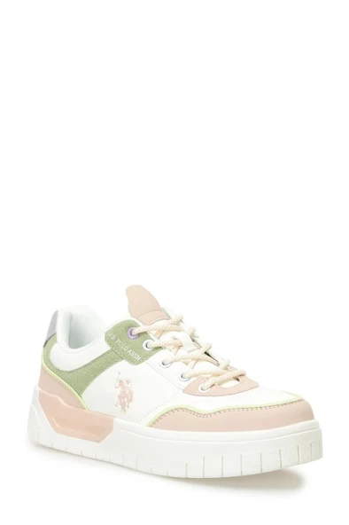 U.S. Polo Assn. CANDY 5FX 101946942 Kadın Sneaker Ayakkabı Bej Beyaz Yeşil 36-40 ürün görseli 1
