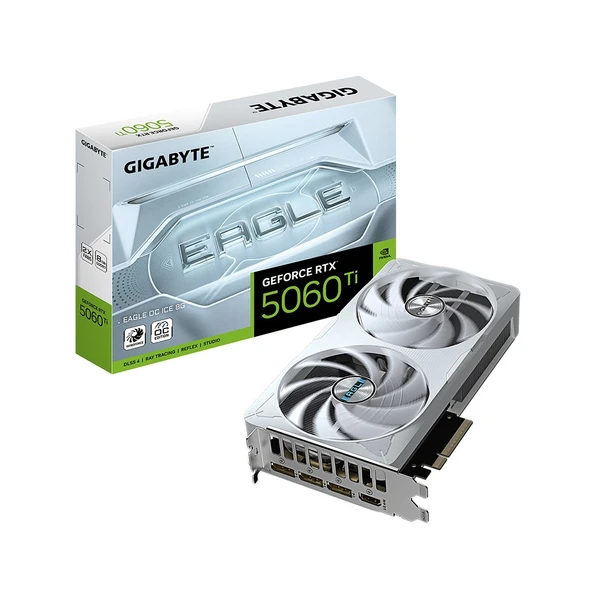 GIGABYTE GeForce RTX 5060 Ti EAGLE OC ICE 8G GDDR7 8GB 128Bit DLSS 4 GV-N506TEAGLEOC ICE-8GD NVIDIA Ekran Kartı ürün görseli 1