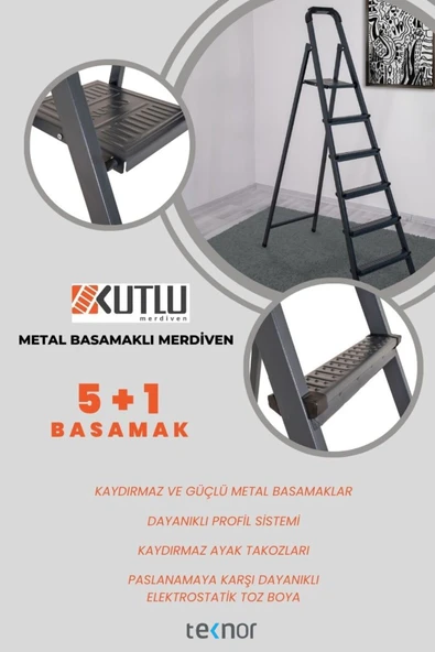Teknor Kutlu 5+1 Metal Merdiven - Resim 4