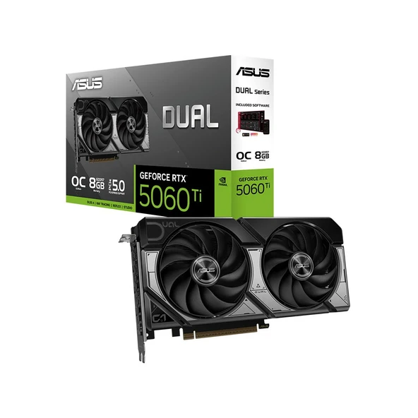ASUS Dual GeForce RTX 5060 Ti OC Edition 8GB GDDR7 128Bit DLSS 4 NVIDIA Ekran Kartı ürün görseli 1