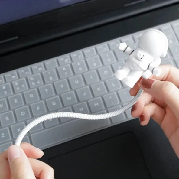 BUFFER USB Astronot Gece Lambası, Masa Lambası, Kitap Okuma Lambası Işığı - Resim 3