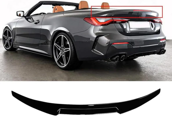 AUTOGP Bmw g23 m4 yarasa bagaj üstü spoiler siyah boyalı plastik 2021+ ürün görseli 1