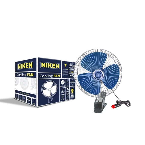 NİKEN Araç içi vantilatör mavi mandallı 12volt 10 inç NİKEN ürün görseli 1