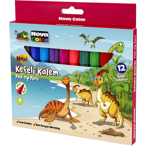 Nova Color Keçeli Kalem 12 Li Maxi NC-873 ürün görseli 1