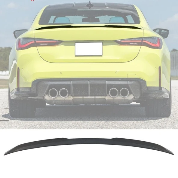 AUTOGP Bmw g22 m4 yarasa bagaj üstü spoiler siyah boyalı plastik 2020+ ürün görseli 1