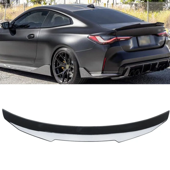 AUTOGP Bmw g22 psm yarasa bagaj üstü spoiler siyah boyalı plastik 2020+ ürün görseli 1