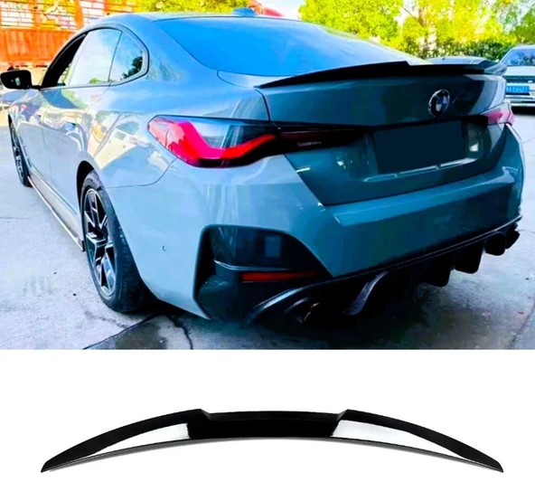 AUTOGP Bmw g26 m4 yarasa bagaj üstü spoiler siyah boyalı plastik 2021+ ürün görseli 1