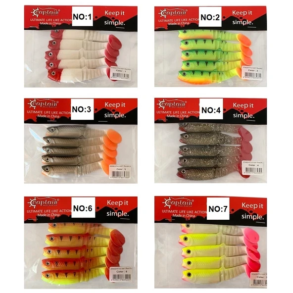 Captain 3569 Style Soft 10cm 10.3gr Silikon Yem 5'li Paket ürün görseli 1