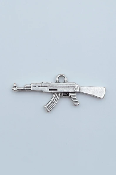 Pubg Keleş Ak-47 Kalaşnikof Gümüş Kaplama Kolye Ucu ürün görseli 1
