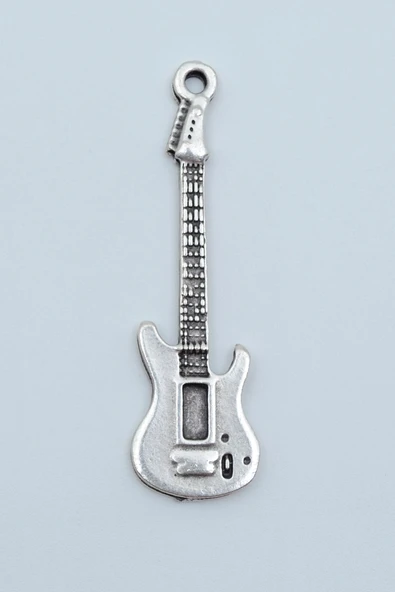 Elektro Gitar Gümüş Kaplama Kolye Ucu ürün görseli 1