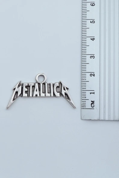 Metallica Gümüş Kaplama Kolye Ucu - Resim 2