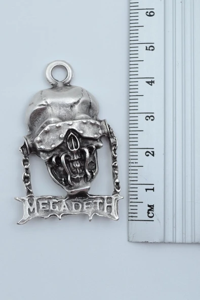 Megadeth Gümüş Kaplama Kolye Ucu - Resim 2
