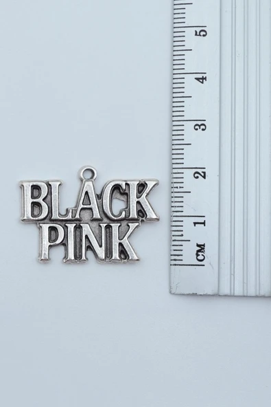 Black Pink Gümüş Kaplama Kolye Ucu - Resim 2
