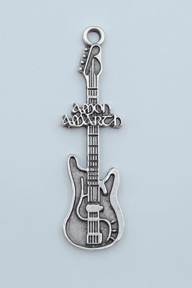Amon Amarth Elektro Gitar Gümüş Kaplama Kolye Ucu ürün görseli 1
