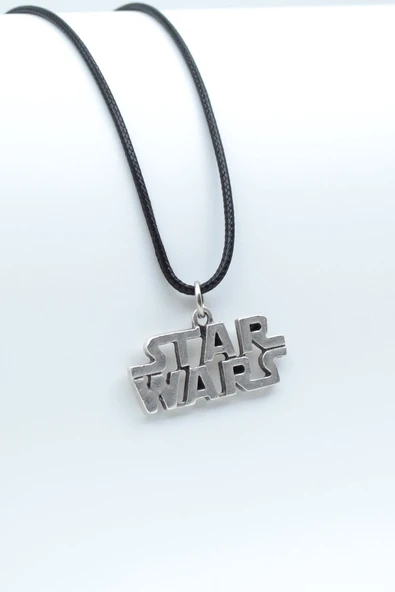 Star Wars Gümüş Kaplama Deri İp Kolye ürün görseli 1