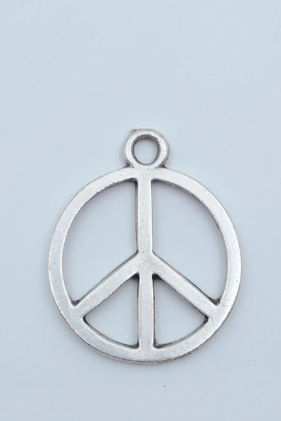 Peace Barış İşareti Gümüş Kaplama Kolye Ucu ürün görseli 1