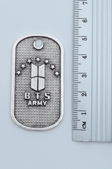 BTS Army Künye Gümüş Kaplama Deri İp Kolye - Resim 3