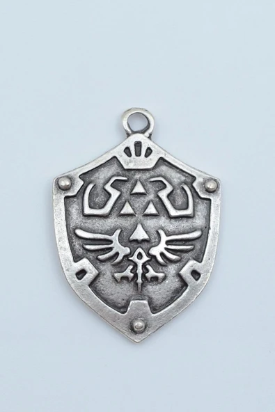 The Legend Of Zelda Kalkan Gümüş Kaplama Kolye Ucu ürün görseli 1