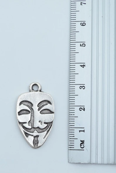 V For Vendetta Gümüş Kaplama Kolye Ucu - Resim 2