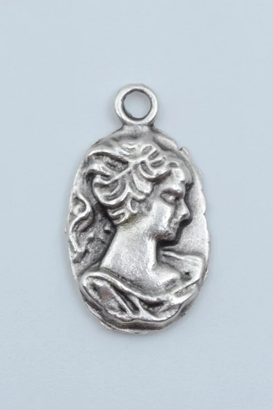 Vintage Cameo Gümüş Kaplama Kolye Ucu ürün görseli 1