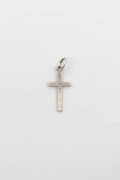 Minimalist Haç Kolye Ucu - Antik Gümüş Kaplama ürün görseli 1