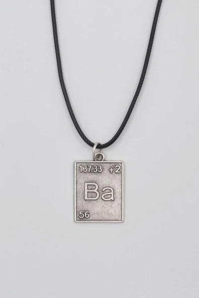 Breaking Bad Ba Element Kolye - PU Deri İp Zincirli Unisex Gümüş Kaplama - 60 cm ürün görseli 1