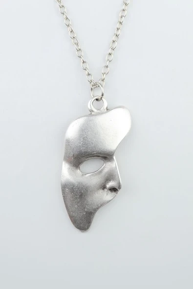 The Phantom Of The Opera - Maske Gümüş Kaplama Düz Zincir Kolye ürün görseli 1