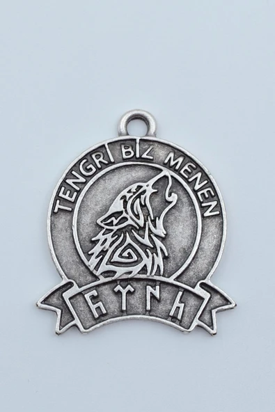 Tengri Biz Menen Göktürkçe Gümüş Kaplama Kolye Ucu ürün görseli 1