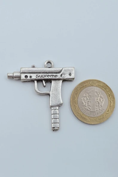 Uzi Gümüş Kaplama Kolye Ucu - Resim 3