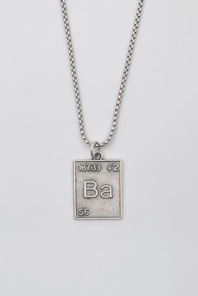 Breaking Bad Ba Element Kolye - Örme İthal Zincirli Unisex Gümüş Kaplama Koleksiyonluk - 60 cm ürün görseli 1