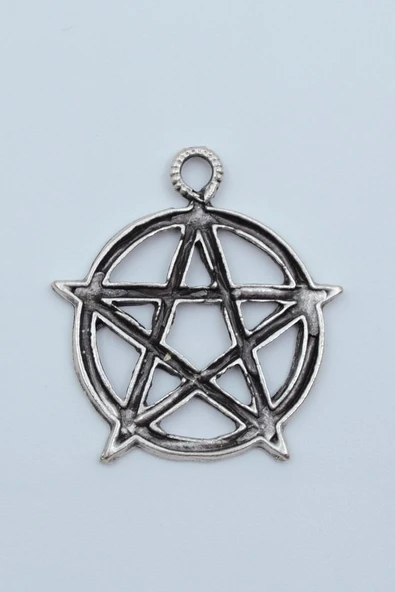 Pentagram Yıldızı Gümüş Kaplama Kolye Ucu ürün görseli 1