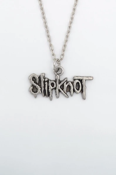 Slipknot Gümüş Kaplama Düz Zincir Kolye ürün görseli 1