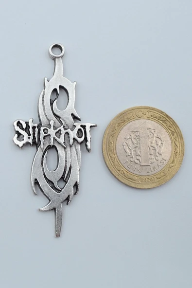 Slipknot Gümüş Kaplama Deri İp Kolye - Resim 4