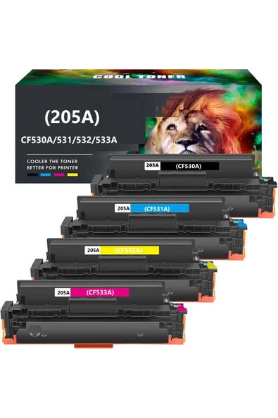 HP 205A (CF530A) HP Color LaserJet Pro M181fw,/ M180nw (T6B74A)/M181fw/T6B71A) Muadil Toner Seti 4 Renk ürün görseli 1